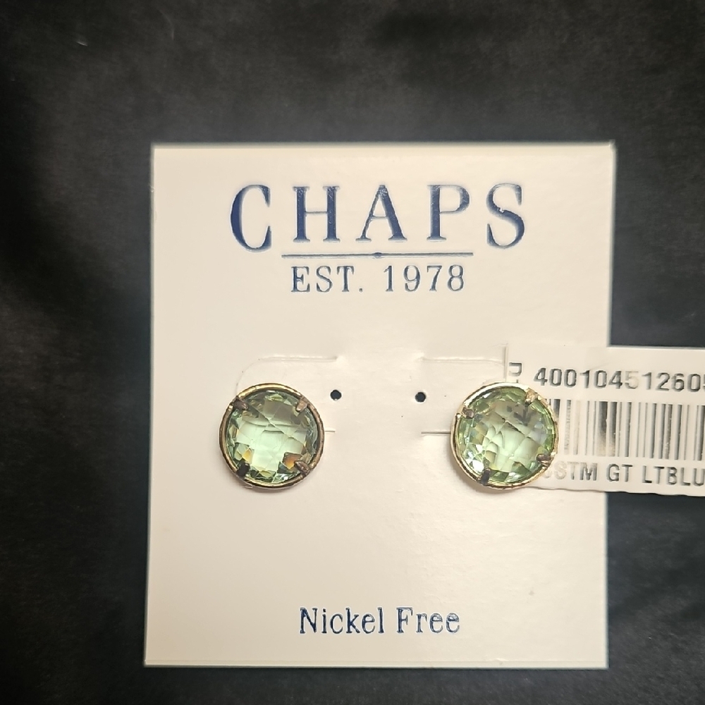 CHAPS Green Nickel-Free piercec Earrings NEW